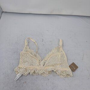 MADEWELL Cream Beige Eyelet Lace Nichole Pull-On Bralette Bra
